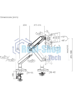 Кронштейн для мониторов Ultramounts UM719W белый 17