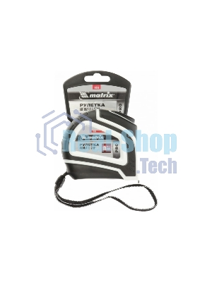 Рулетка Matrix Autostop, 8 м х 25 мм, двухкомпонентный корпус, автоматическая фиксация, PRO