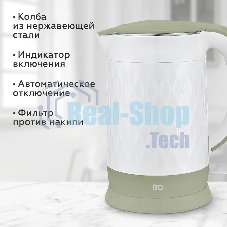 Чайник электрический BQ KT1715P White-Olive. Мощность:1800 Вт, Объем 1,7л