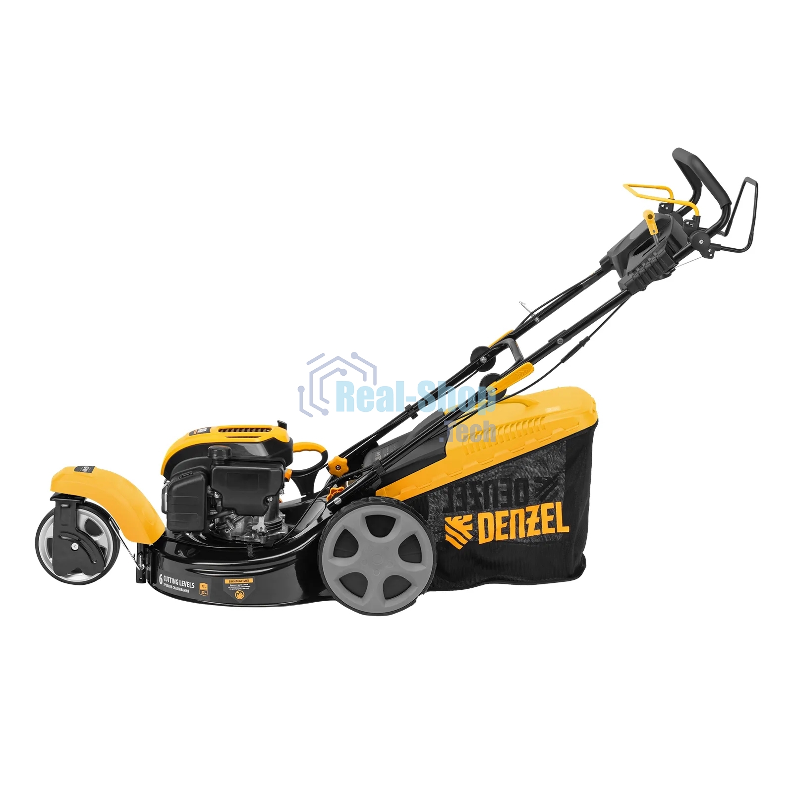 Бензиновая газонокосилка Denzel GLT-460SP-T, Trike 150 см3, 46 см, привод, панель, 60л