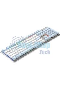 Клавиатура проводная A4Tech Fstyler FS100 Neon, USB, синий/белый