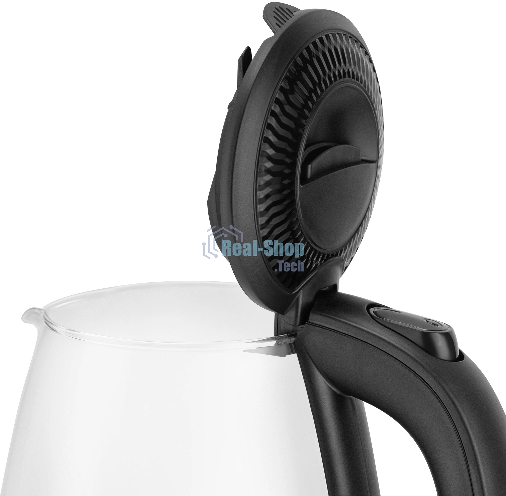 Чайник электрический Vitek VT-7074 1.7л. 2200Вт прозрачный/черный корпус: стекло/пластик