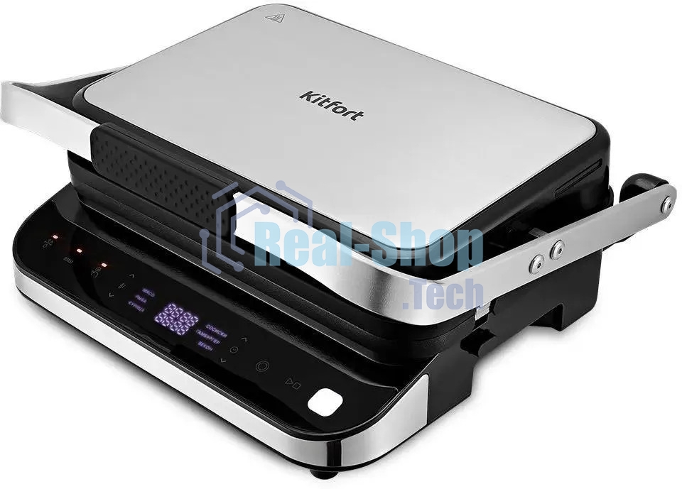 Гриль электрический Kitfort КТ-1682 черный/серебристый