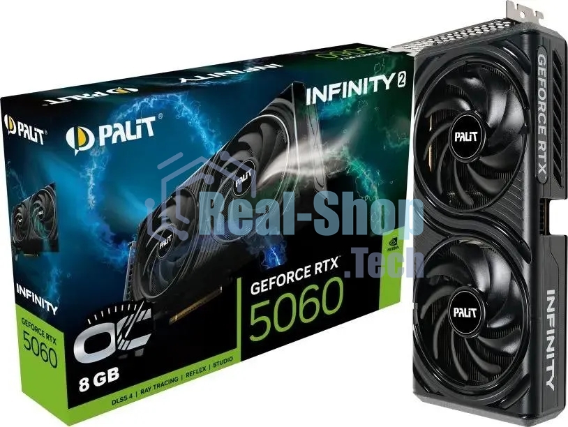 Видеокарта Palit PCI-E 5.0 PA-RTX 5060 INFINITY 2 OC NVIDIA GeForce RTX 5060 8Gb 128bit GDDR7 2280/28000 HDMIx1 DPx3 HDCP Ret
