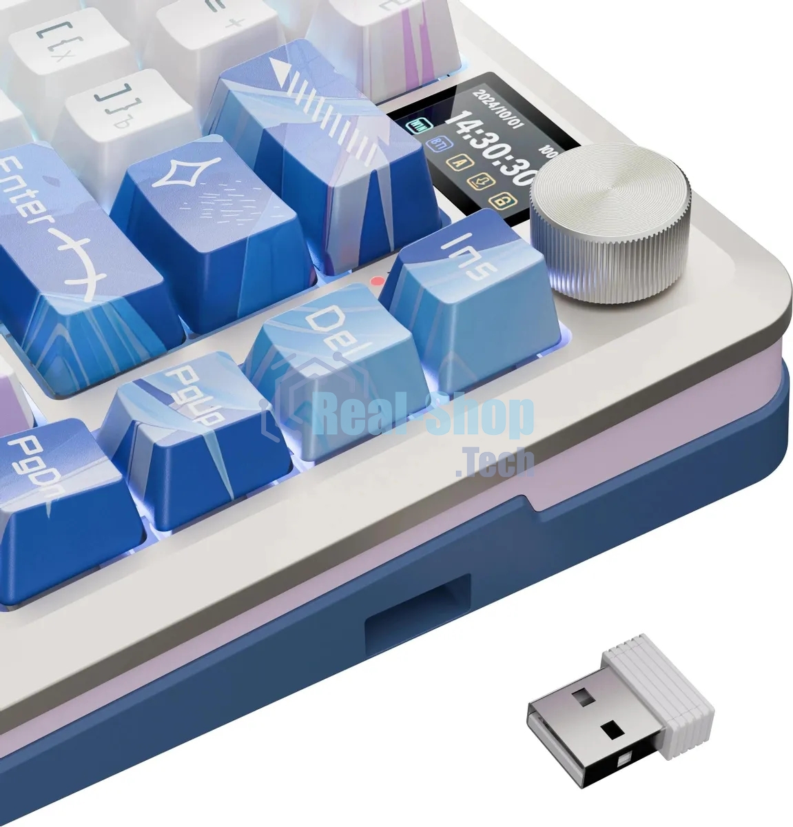 Клавиатура Redragon Flekact Pro гибридная, USB Type-A, Bluetooth, радиоканал, фиолетовый