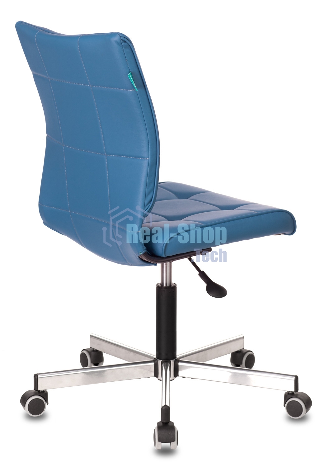 Кресло компьютерное Бюрократ CH-330M/OR-03 без подлокотников, синий, искусственная кожа, крестовина металл
