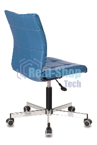 Кресло компьютерное Бюрократ CH-330M/OR-03 без подлокотников, синий, искусственная кожа, крестовина металл