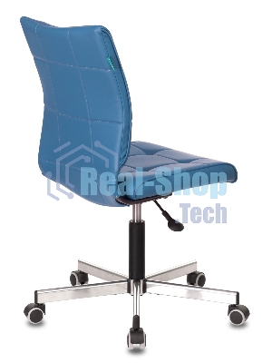 Кресло Бюрократ CH-330M/OR-03 синий, экокожа, 120 кг, механизм качания, без подлокотников
