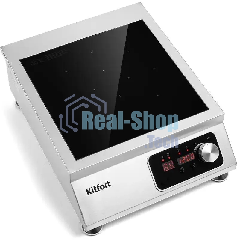 Плита настольная индукционная Kitfort КТ-143 серебристый/черный стеклокерамика (настольная)