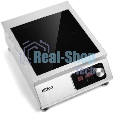 Плита настольная индукционная Kitfort КТ-143 серебристый/черный стеклокерамика (настольная)