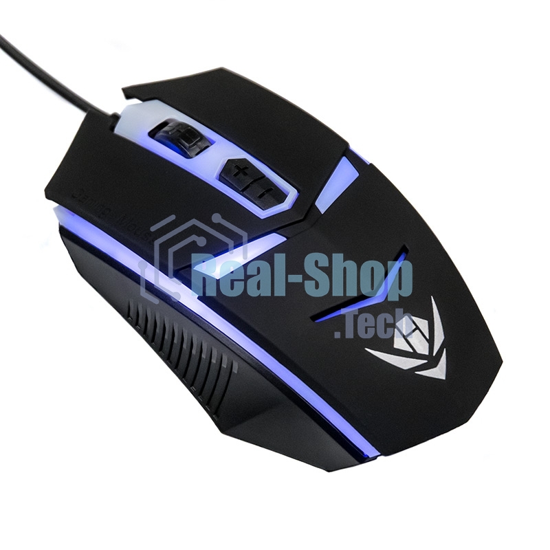 Мышь проводная Nakatomi MOG-02U черный, 1600 dpi, USB, кнопки - 5