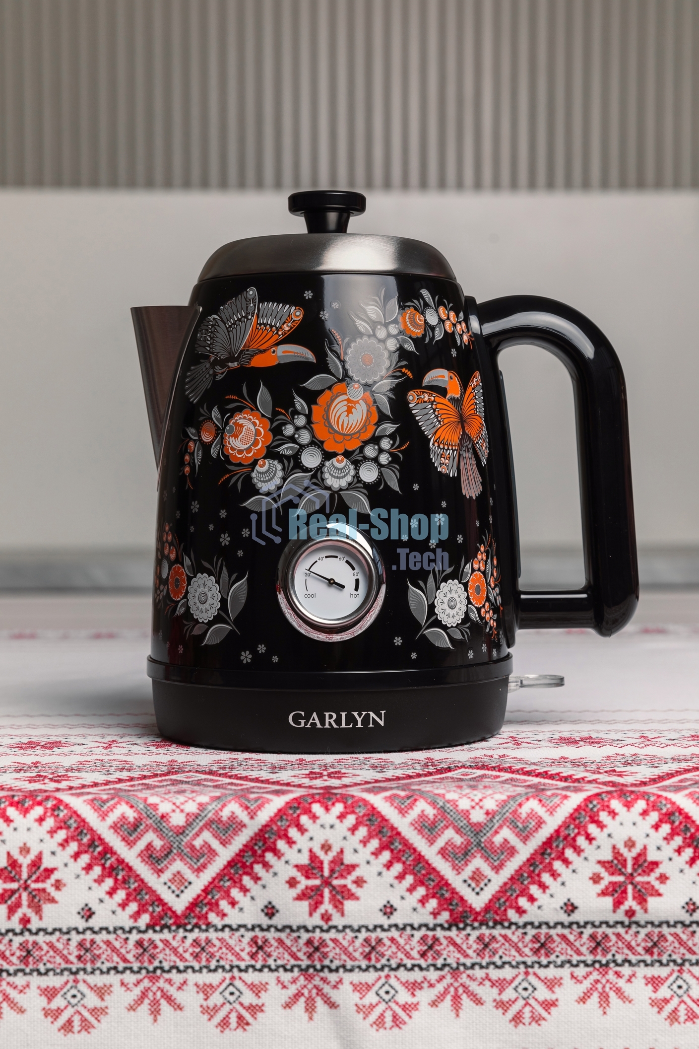 Чайник электрический GARLYN Flower Grace K-400 черный