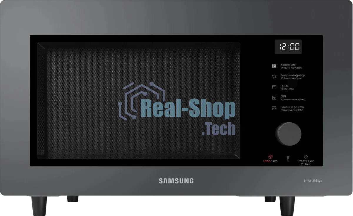 Микроволновая печь Samsung MC32DB7746KC/BW антрацит, 32 л, 1400 Вт, переключатели - поворотный механизм/сенсор