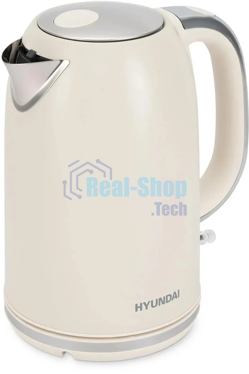 Чайник электрический Hyundai HYK-S9900 1.7л. 2200Вт молочный/серебристый корпус: металл