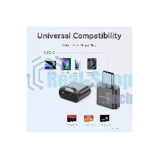 Кард-ридер Vention OTG USB 2.0 CM/MicroSD - Серый