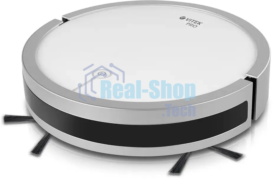 Пылесос-робот Vitek VT-1804 белый/серый, Li-Ion, уборка влажная, пылесборник контейнер 0.45 л