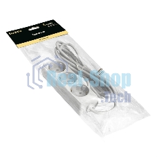 Удлинитель ExeGate ECE-3-3W (EX285806RUS), белый, 3 м, Евровилка с заземлением, 3 евророзетки с заземлением, 2200 Вт