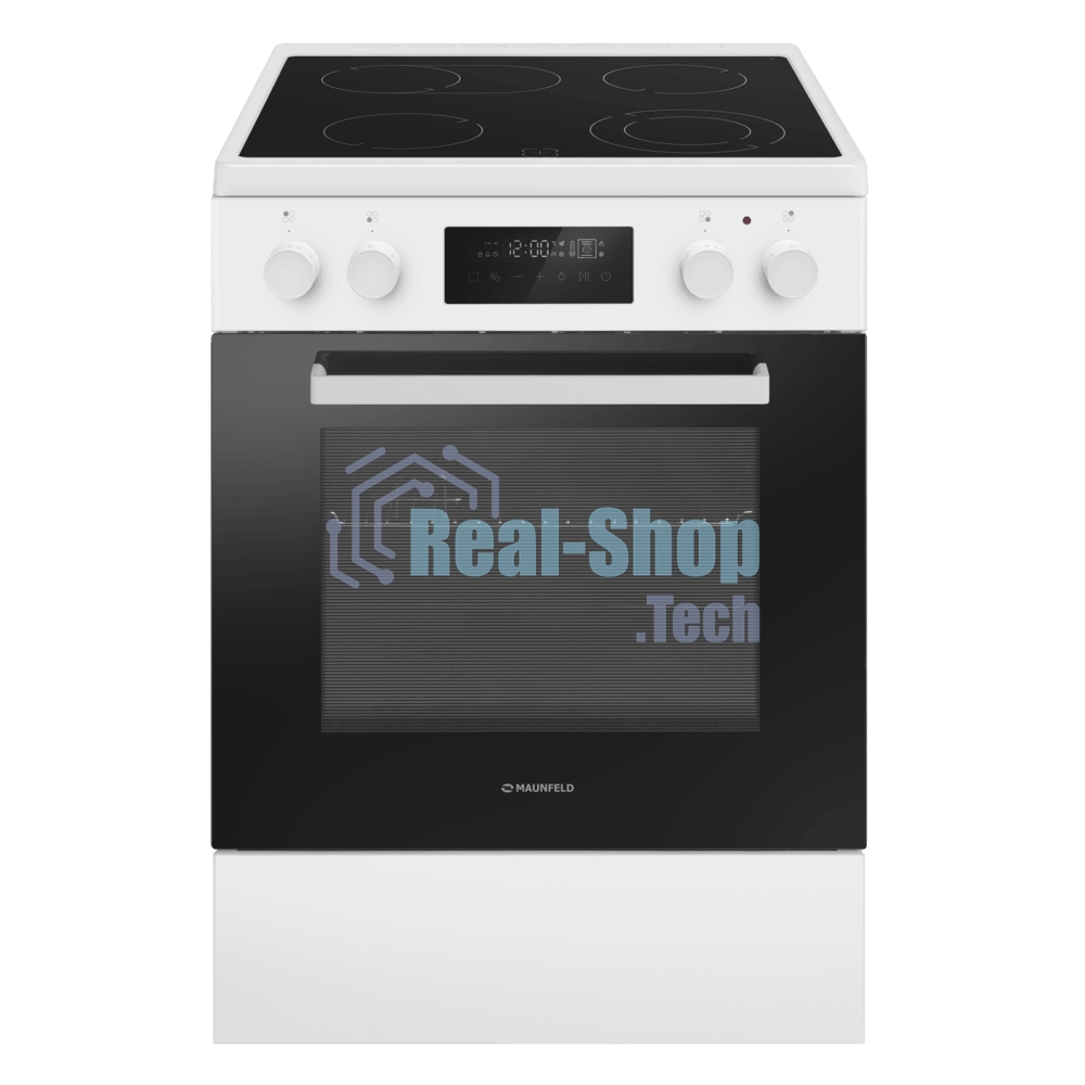 Плита электрическая Maunfeld MEC611CW09TD белый, конфорок 4 шт, духовка 59 л, 60 см x 85 см x 63 см