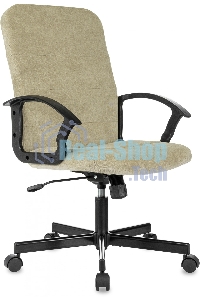 Кресло офисное Бюрократ Triest Fabric песочный Light-21 крестов. металл черный