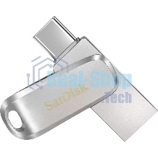Флешка USB Sandisk Ultra Dual Luxe (SDDDC4-032G-G46), 32Gb, USB 3.2 Gen 1/Type-C, R/W 150/40, серебристый