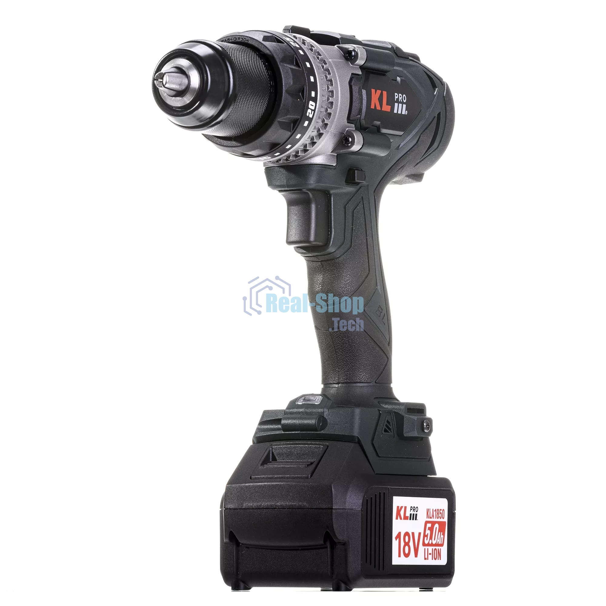 Профессиональный аккумуляторный бесщеточный ударный шуруповерт Klpro KLDM18BHX-50 (18В, Li-ion-2шт, 5.0А·ч, 150Нм, 2 скорости, подсветка, магнитная бита,З/У,в кейсе)