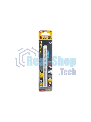 Сверло спиральное по металлу Denzel 6 х 139 мм, Р6М5, Golden Tip, удлиненное