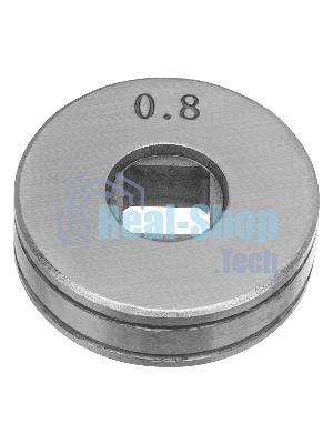 Подающий ролик Denzel V профиль под стальную проволоку 0,8-1 мм, посадка квадрат, 2 шт