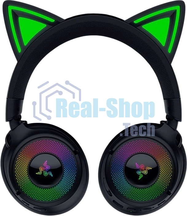 Гарнитура Razer Kraken Kitty V3 Pro чёрный, беспроводная + проводная, радиоканал, до 70 ч, подсветка