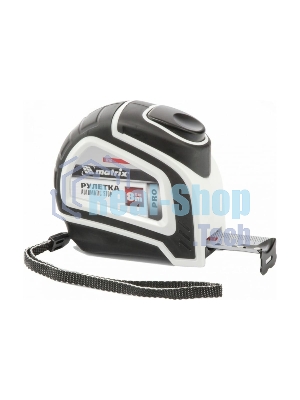 Рулетка Matrix Autostop, 8 м х 25 мм, двухкомпонентный корпус, автоматическая фиксация, PRO