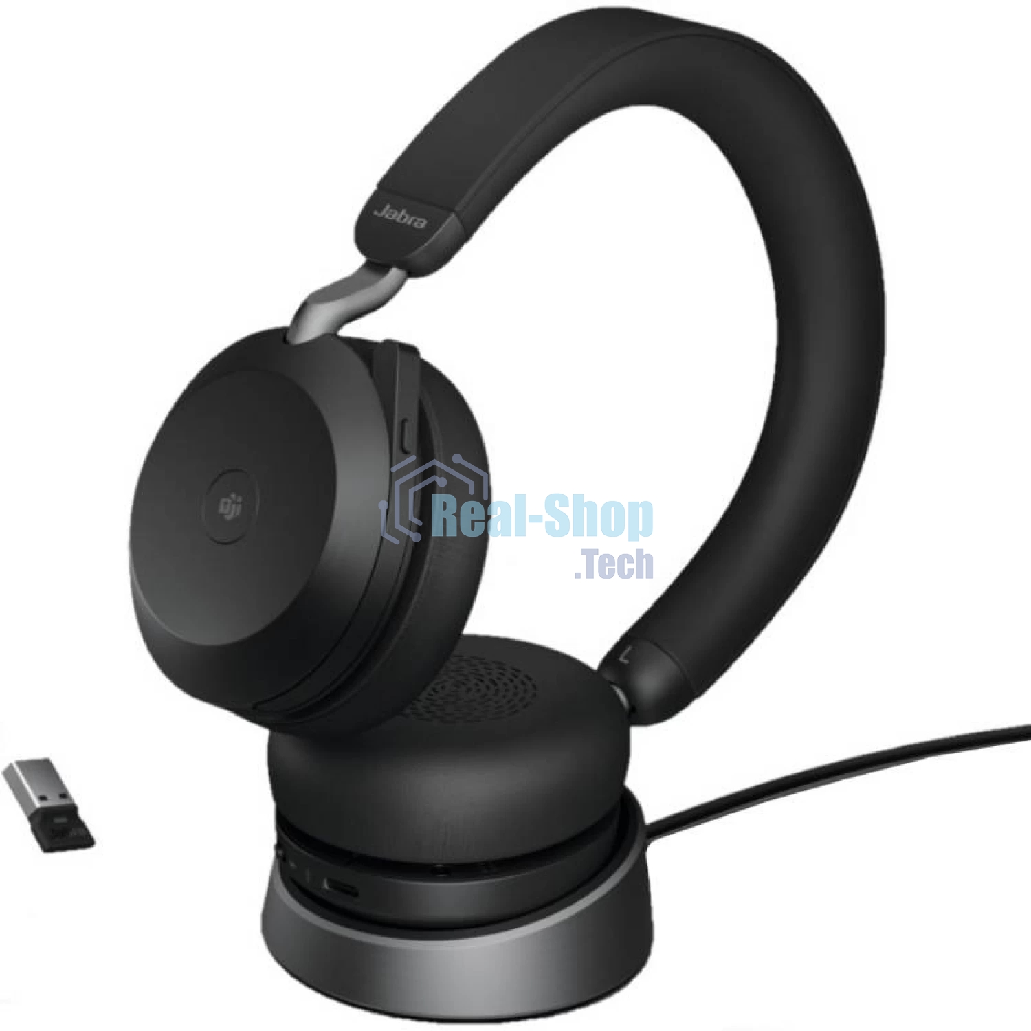 Гарнитура беспроводная Jabra Evolve 2 75, Link380a MS Stereo Stand черный