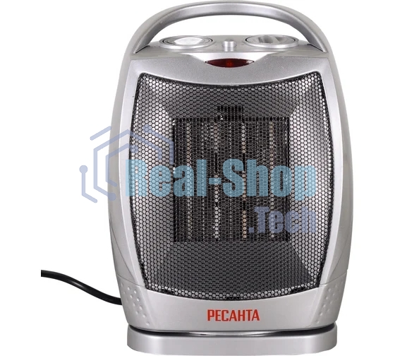 Тепловентилятор Ресанта ТВК-2, серебристый, 900/1800 Вт, 18 м2, термостат, поворот корпуса 67/2/4