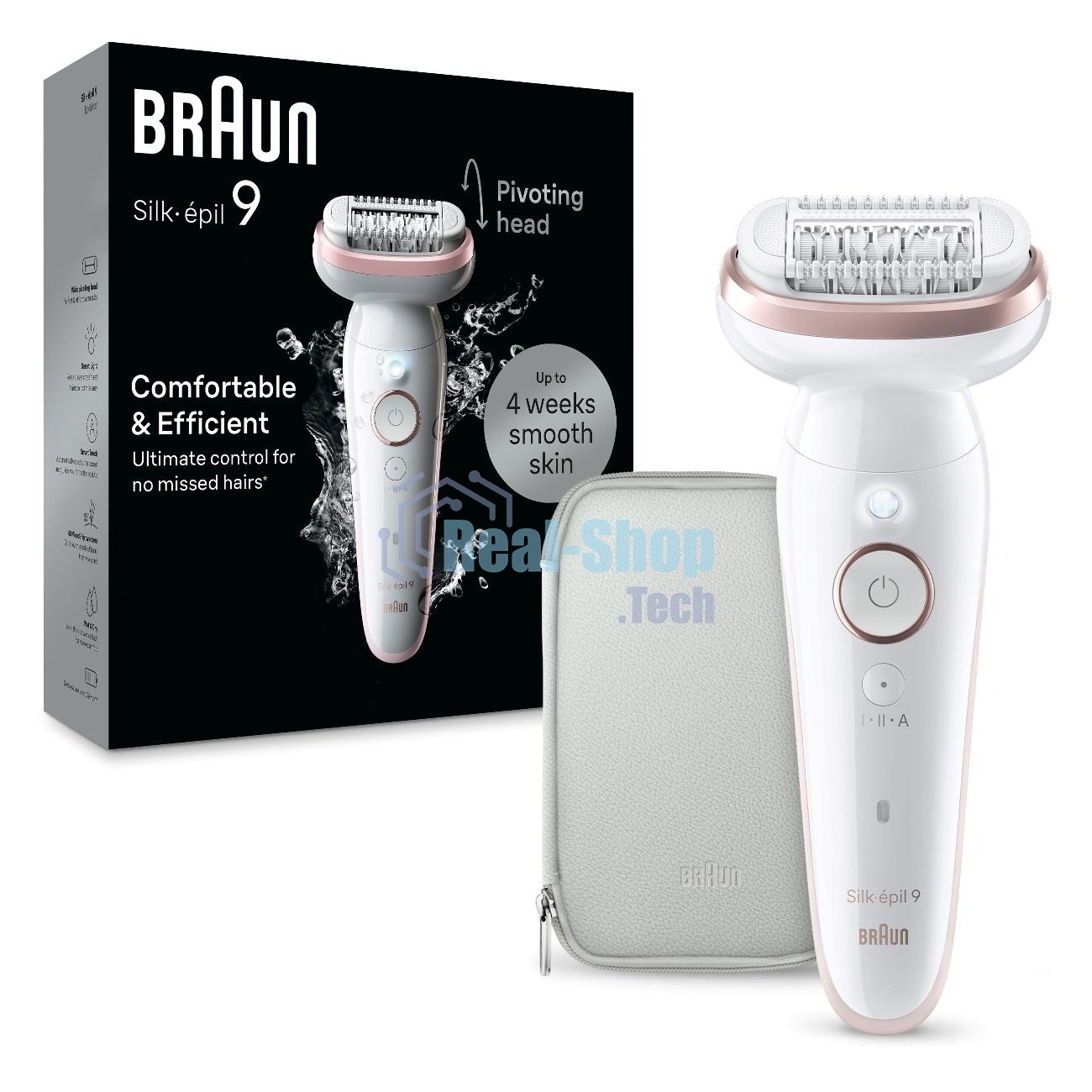 Электрический эпилятор BRAUN SES9-000 розовое золото/белый