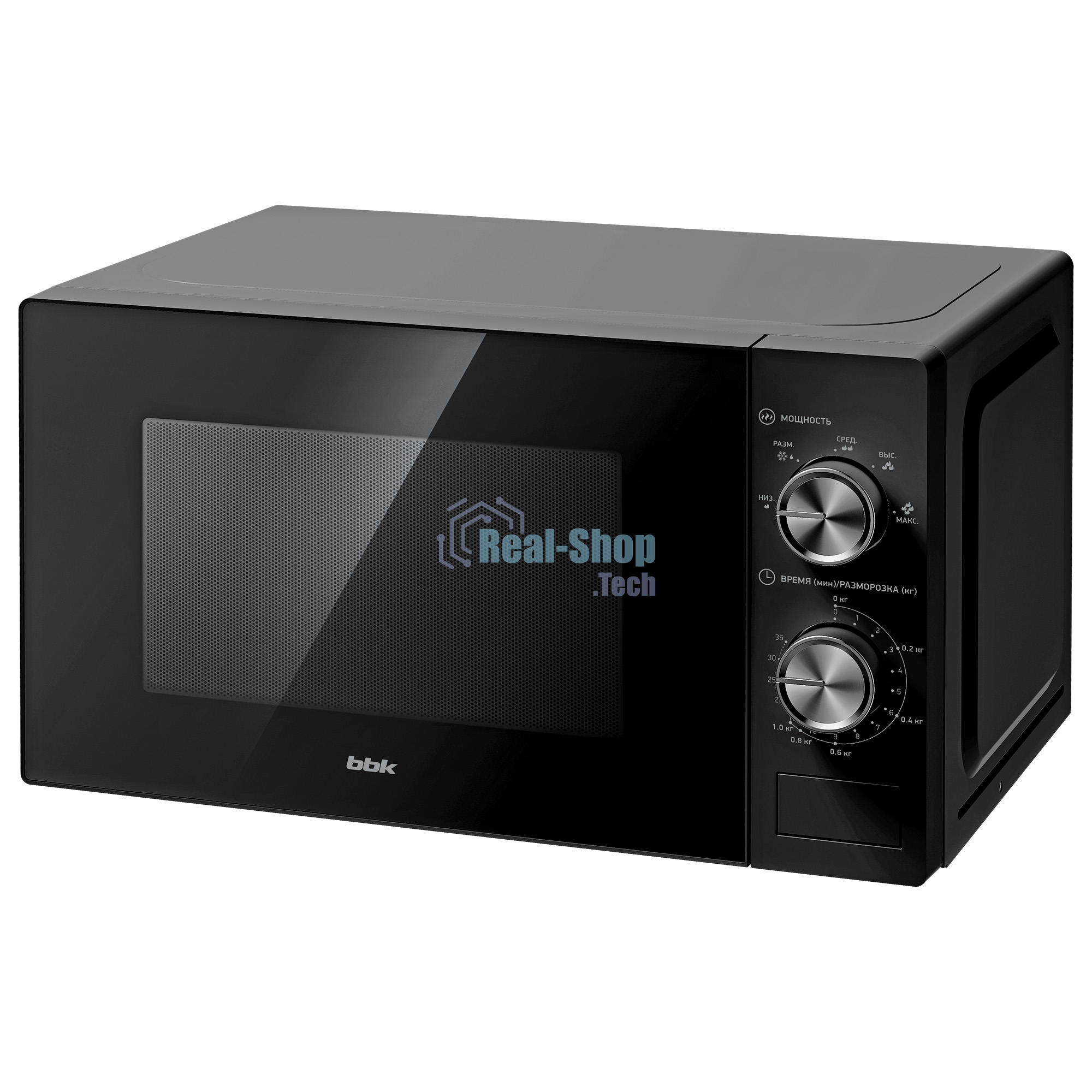 Микроволновая печь BBK 20MWS-762M/B черный, 20 л, 700 Вт, переключатели - поворотный механизм