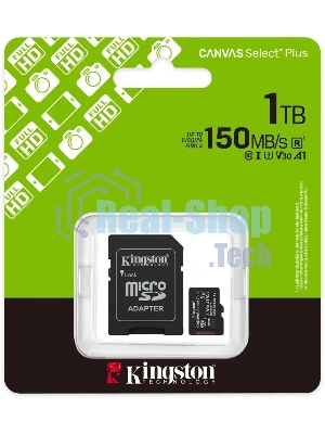 Флеш карта microSDXC 1Tb Kingston SDCS3/1Tb Canvas Select Plus + adapter