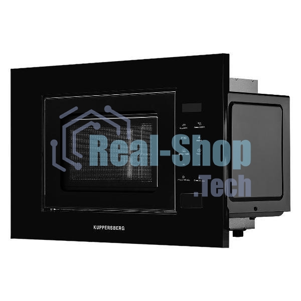 Встраиваемая микроволновая печь Kuppersberg HMW 620 B, объем 20 л, мощность 700 Вт, поворотный стол, High-Tech, 9 автоматических программ, гриль, сенсорное управление, черный