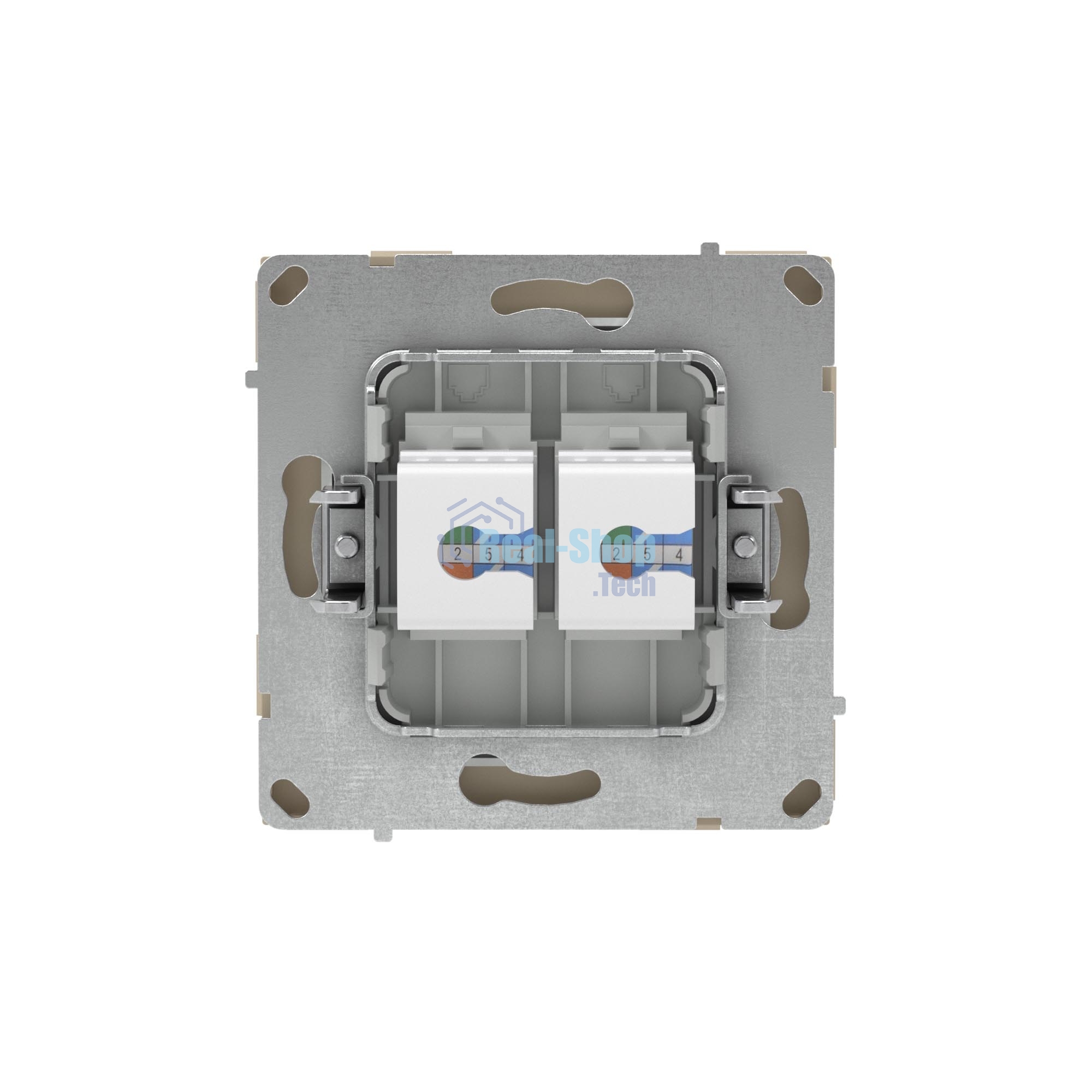 Компьютерная розетка RJ-45 без шторки, кат.5е двойная, KANT, ванильный марципан