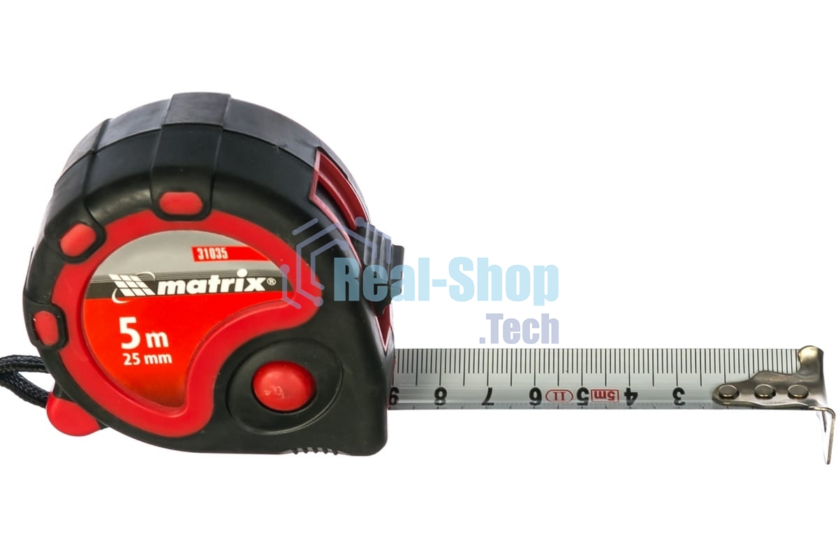 Рулетка Matrix status 3 fixations 5мх25мм двухкомпонентный корпус 3 фиксации ленты