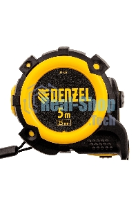 Рулетка Denzel 5м х 25мм, автоматич. фиксац., нейлон. покрытие, магнит. зацеп, двухстор. разметка