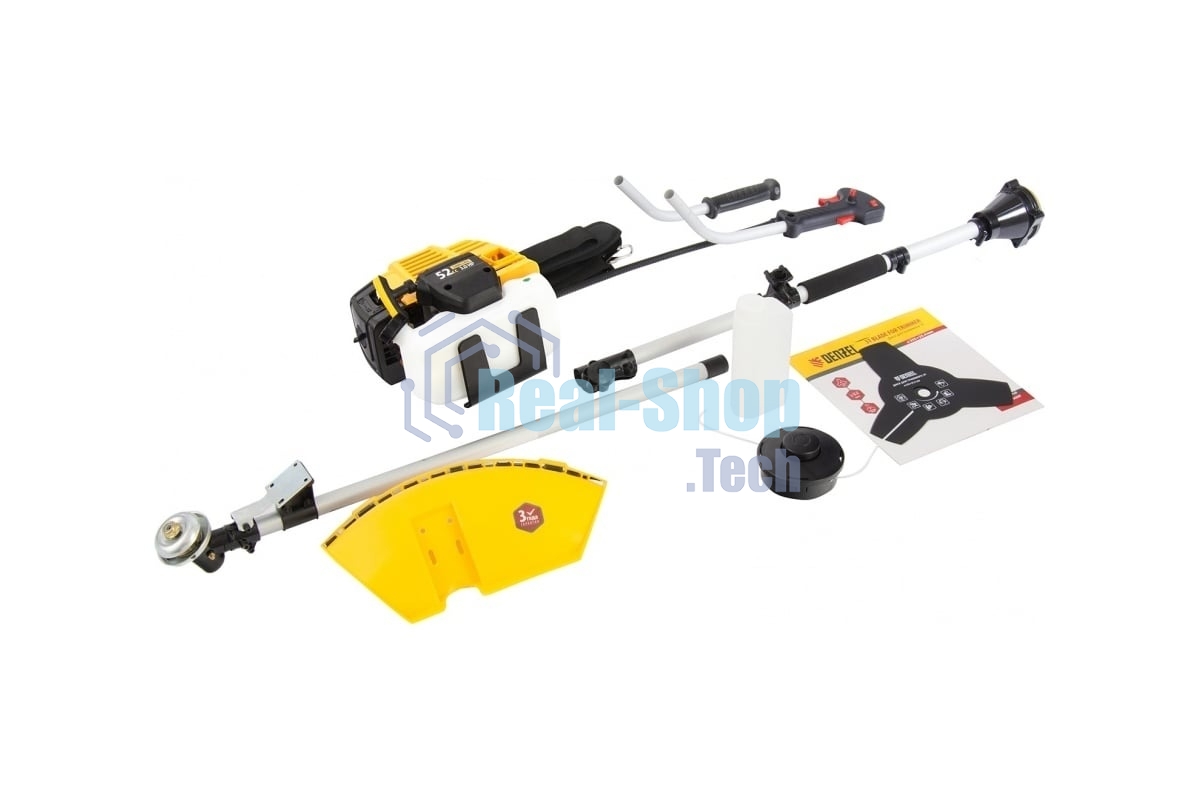 Триммер бензиновый Denzel DT 52 52см 3 3 лс. неразъемная штанга состоит из 2 частей