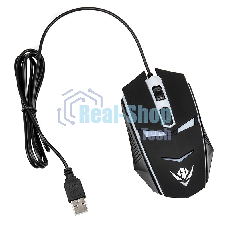 Мышь проводная Nakatomi MOG-02U черный, 1600 dpi, USB, кнопки - 5