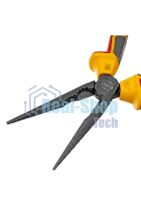 Длинногубцы прямые Denzel диэлектрические рукоятки до 1000 В, трехкомпонентные рукоятки, 205 мм