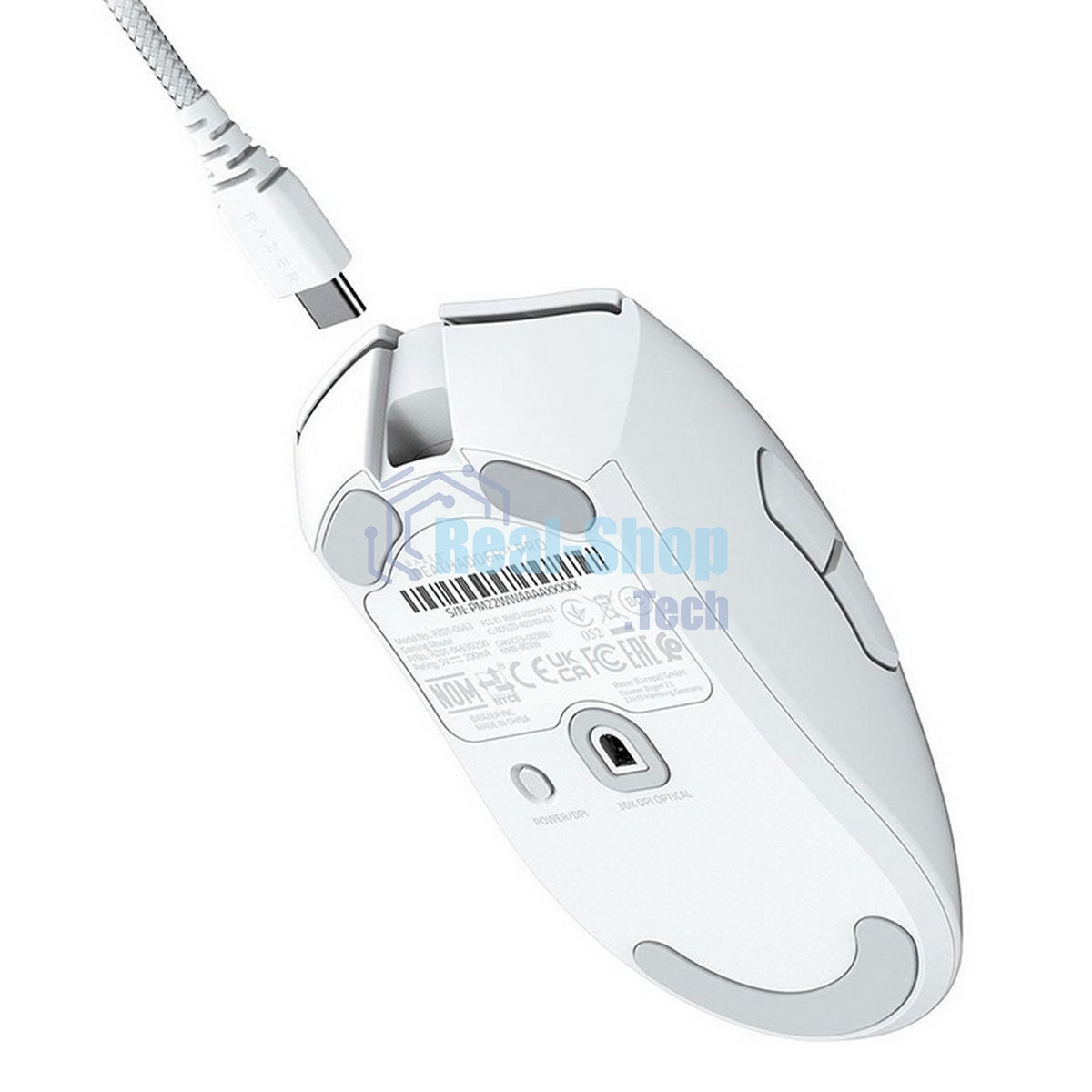 Мышь беспроводная/проводная Razer DeathAdder V3 Pro белый, 30000 dpi, радиоканал, USB, кнопки - 5