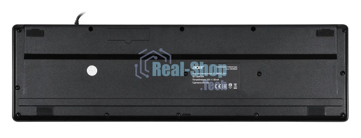 Клавиатура проводная Acer OKW020, USB, черный