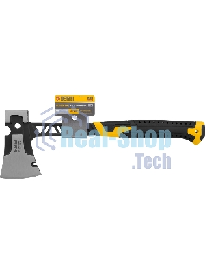 Топор цельнокованый Denzel 600 г, двухкомпонентная обрезиненная рукоятка