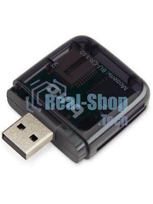 Кард-ридер Buro BU-CR-110 черный/MMC/MS/MS Duo/MS Micro M2/MS Pro/RS-MMC/SD/SDHC/TF/micro-SD/miсro-SDHC/USB 2.0/пластик