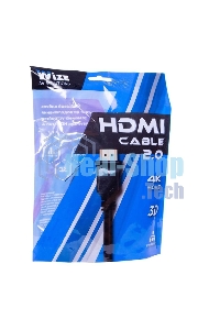 Кабель HDMI C-HM-HM-5M Wize, 5 м, v.2.0, 19M/19M, позол.разъемы, экран, черный, пакет