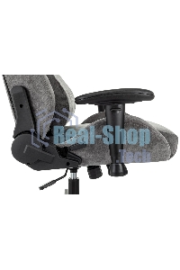 Кресло игровое Zombie Ghost Fabric серый Light-19 крестов. пластик