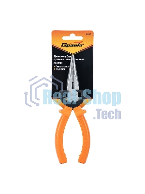 Длинногубцы Sparta Classic, 160 мм, прямые шлифованные, пластмассовые рукоятки