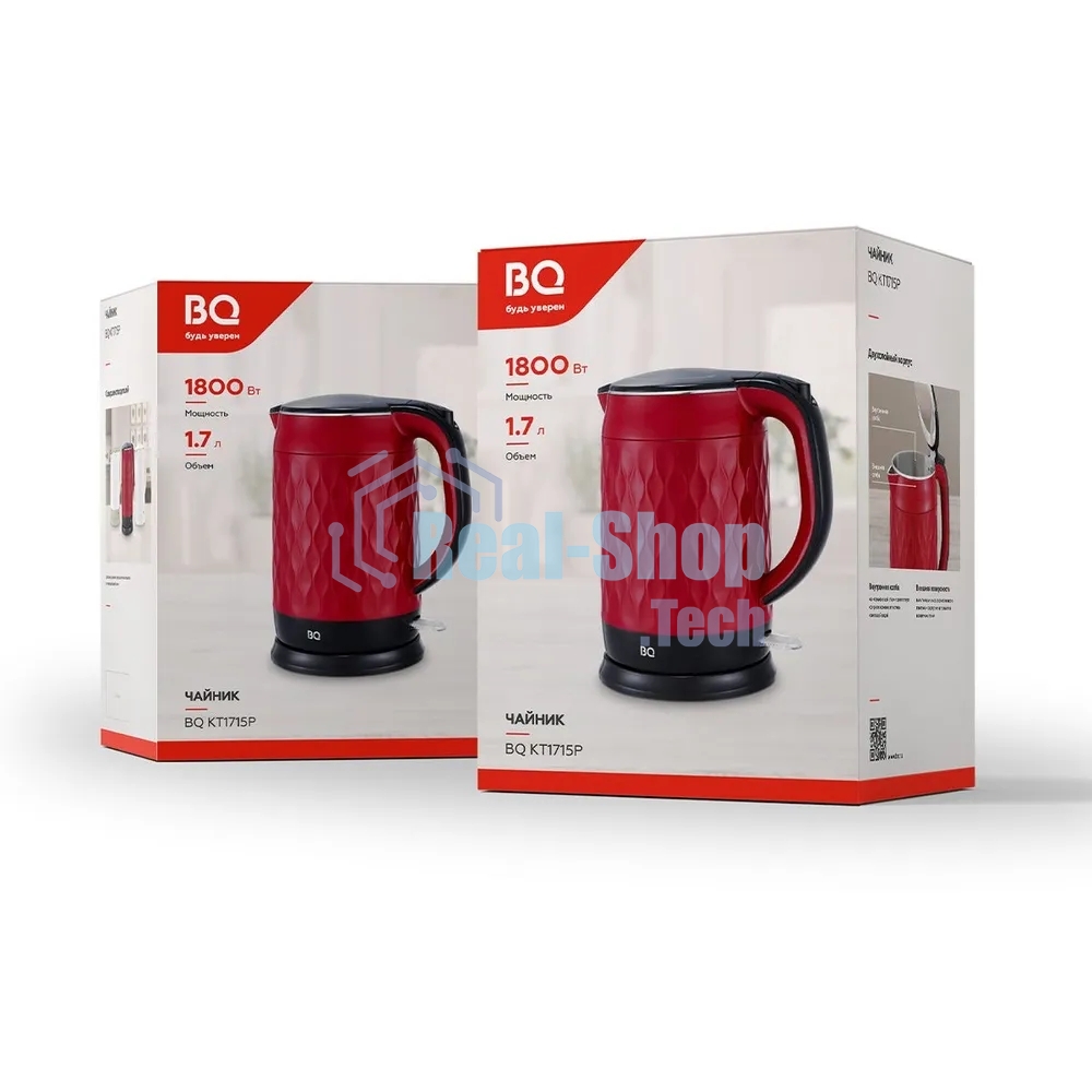 Чайник электрический BQ KT1715P белый. Мощность:1800 Вт, Объем 1,7л
