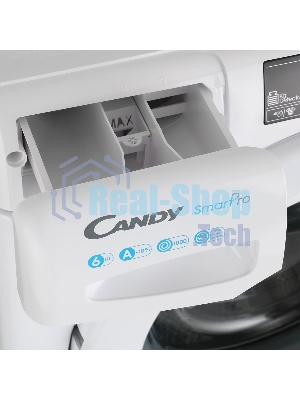 Стиральная машина Candy Smart Pro CSO34 106T1/2-07 белый, загрузка фронтальная 6 кг, 1000 об/мин., класс: А